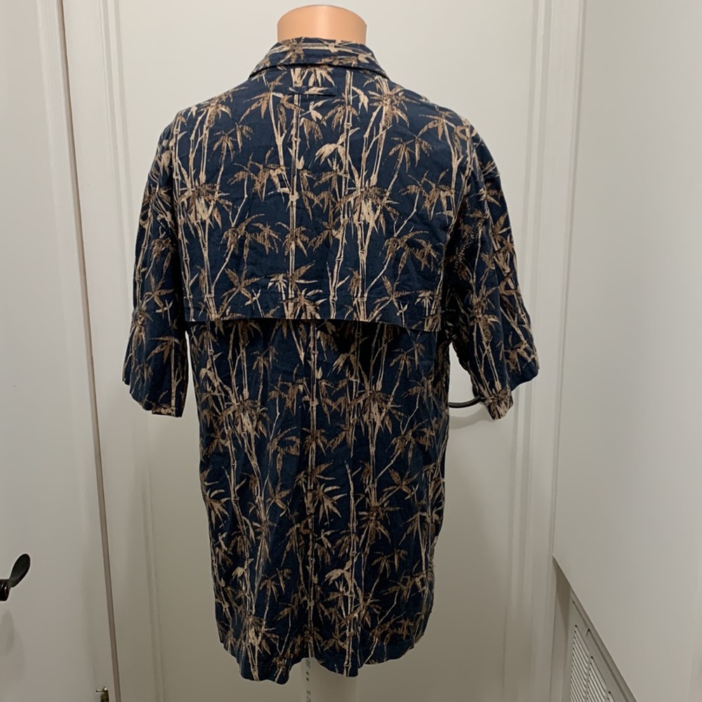 Reel legends men’s button bamboo print short sleeve vented fishing shirt XL - Picture 4 of 5